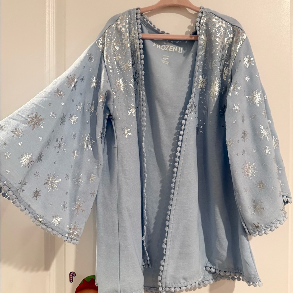 Frozen II Light Blue Kimono with Silver Snowflakes